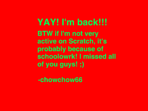 I'm BACK!