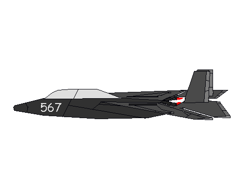 Side view of futuristic plane for Bladezer