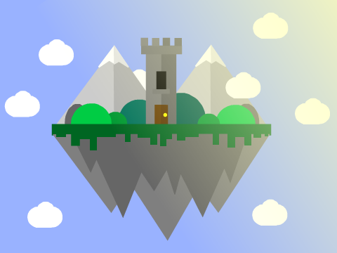 Floating Island - Vector Art