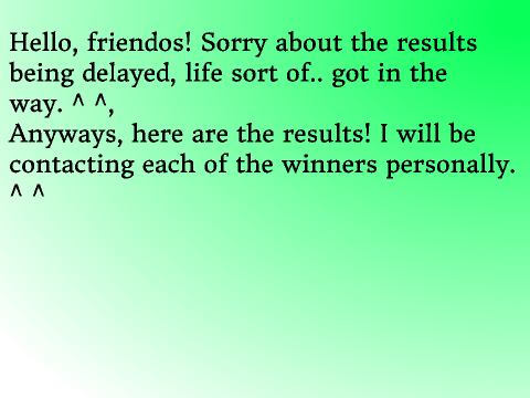 Christmas CC Results!!