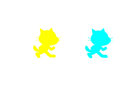 mixing colors with scratch cat!