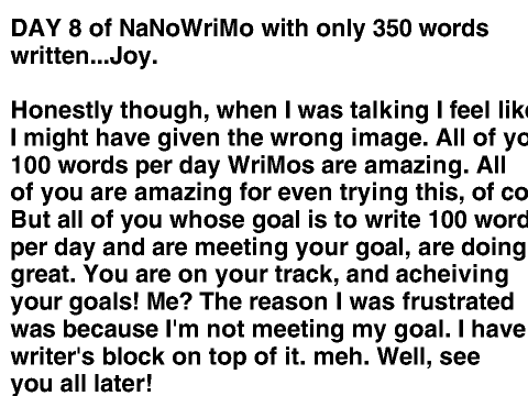 NaNoWriMo Updates!~ [Spoken]