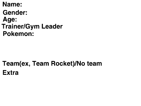Pokemon RP Trainer Sign Up Sheet remix
