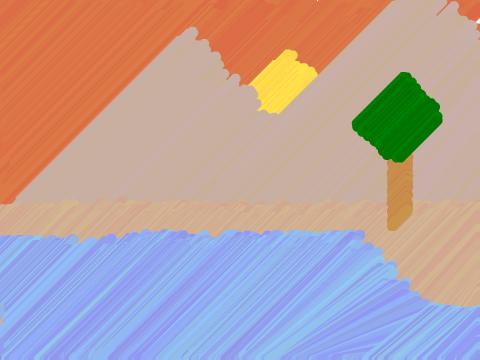 Pen Scribble Art: Sunset