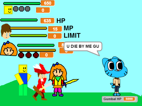 RPG Add Yourself Fighting a Gumball whos made by a noob (PATCH 2)