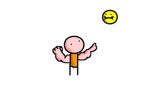 How to draw a buff guy pointing at a smiling sun