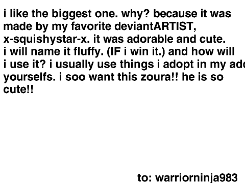 zorua aplication to warriorninja983