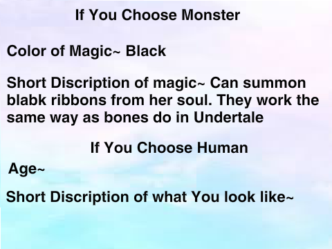 Undertale Rp Sign-Up Form Entry