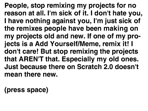 A short rant on people remixing my projects.