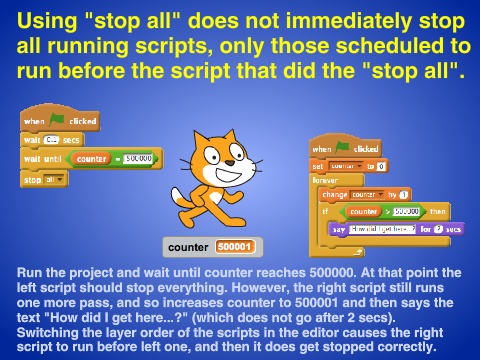Stop all does not stop all (not immediately)
