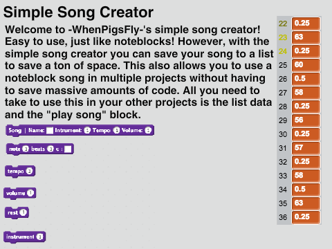 Simple Song Creator