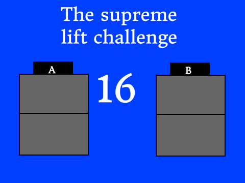 The Supreme lift challenge [100 floors] floor: 16