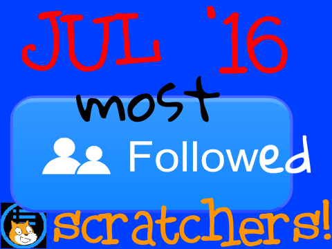 July 2016: Most followed Scratchers (300+)