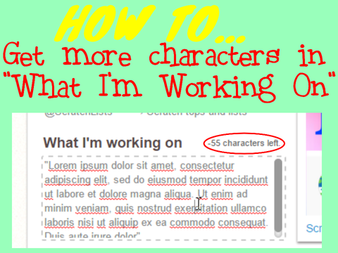 MORE CHARACTERS IN "WHAT I'M WORKING ON" - How to get