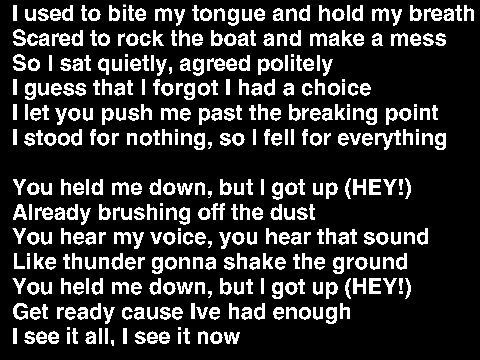 Your gonna hear me roar 