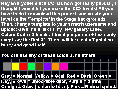 Colour Codex 3 Level Creator! :)