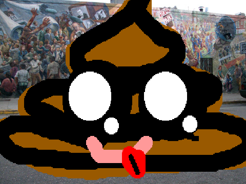 poop emoji say hey