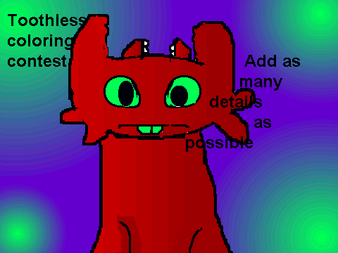Toothless coloring contest