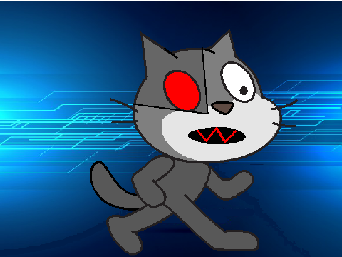 Scratch Cat Contest (150 followers)(Open):CyborgCat