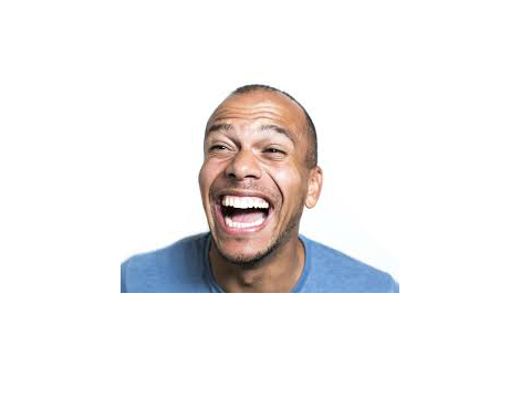 Laughing male button
