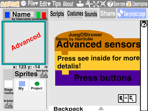 Advanced sensors in editor