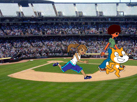 running on a field!