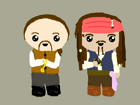 Will Turner and Jack Sparrow...CHIBI!!