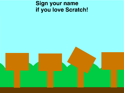 Sign your name if you love scratch!