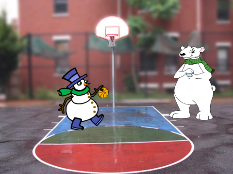 don't let that snowman slam dunk on you