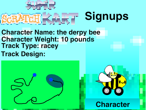 [CLOSED-ISH] Super Scratch Kart Signups remix