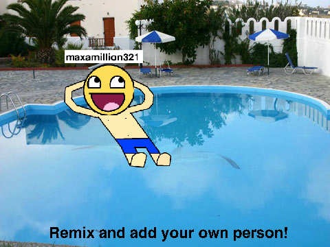 Add yourself at a pool party!