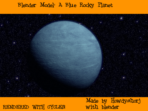 Blender model: A Blue Rocky Planet