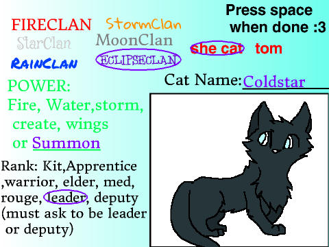 Change Of The Clans Coldstar :3