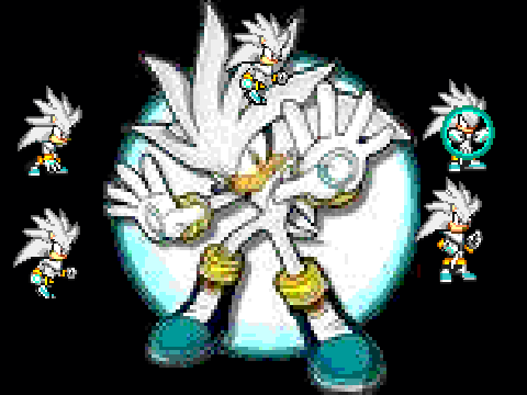 Silver the hedgehog sprites