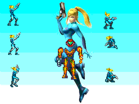 Zero suit samus sprites