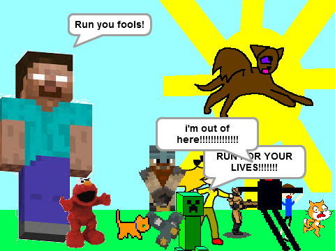 Add yourself running away from a Giant Herobrine! remix