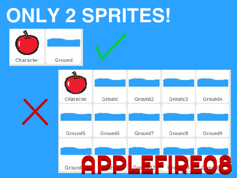 How to make a scrolling game with only 2 sprites