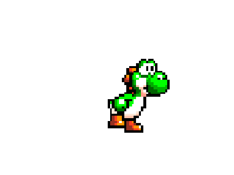 Use your fingers to make yoshi walk