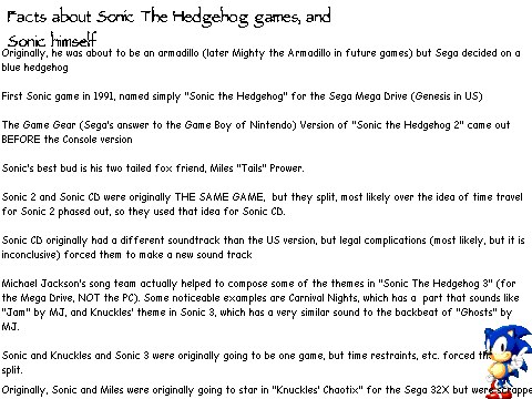 Sonic Trivia