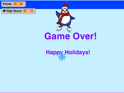 Ice-skating penguin