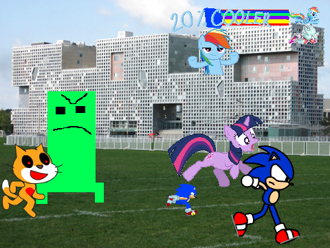 Add yourself running from Scratch cat.EXE and a creeper!