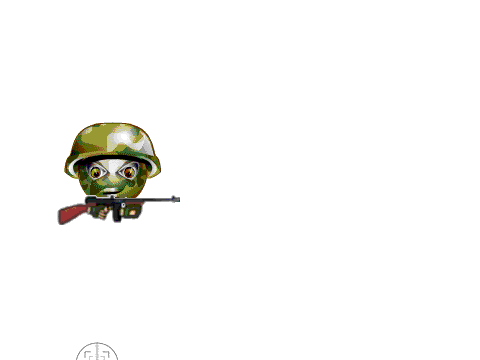 smiley with tommy gun and aim
