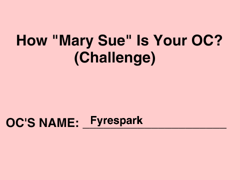 How "Mary-Sue" is Your OC? 