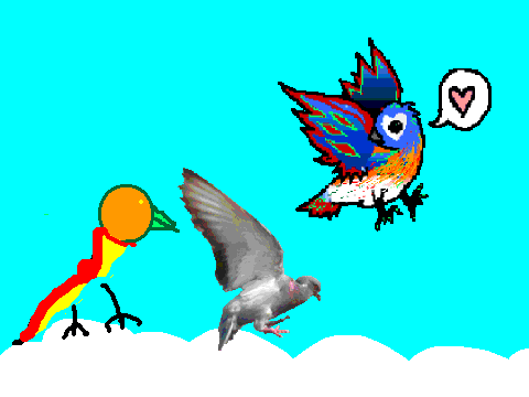 Add a bird in the sky!
