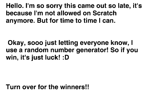 Raffle winners 