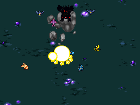 Add yourself fighting the dark Pokémon