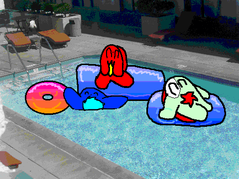 Add your chibi goldfish at the pool! =D
