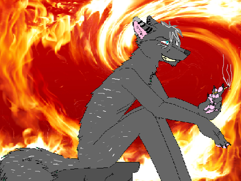 ashfur as a wolf = for a art contest