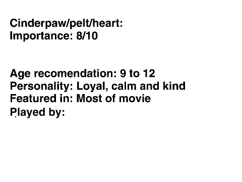 Warriors movie auditions- Ciderpaw