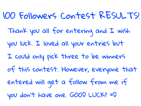 100 Followers Contest RESULTS!